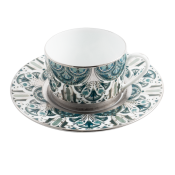 Haviland Reves Du Nil Teacup+Saucer - Platinum