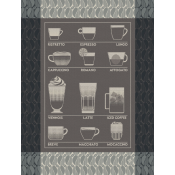 Le Jacquard Francais Barista Tea Towel Black - Set 4