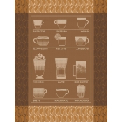Le Jacquard Francais Barista Tea Towel Brown - Set 4