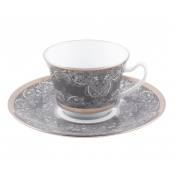 Haviland Romane X Large Cappuccino Cup And Saucer / Grey