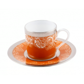 Haviland Romane Coffee Cup And Saucer / Orange
