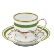 Haviland Vieux Paris Vert Coffee Cup And Saucer