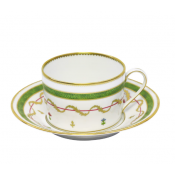 Haviland Vieux Paris Vert Teacup And Saucer