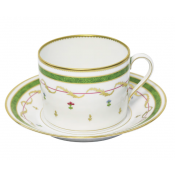 Haviland Vieux Paris Vert Cappuccino Cup And Saucer