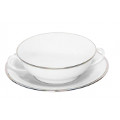 Haviland Orsay Platinum Soup Cup And Saucer