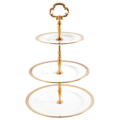 Haviland Plumes Gold 3 Tier Cake Plate