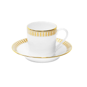 Haviland Plumes Gold Espresso Cup And Saucer