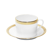 Haviland Plumes Gold Cappuccino Cup And Saucer