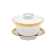 Haviland Plumes Gold Chinese Teacup And Saucer