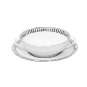 Haviland Plumes Platinum Soup Cup And Saucer