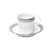 Haviland Plumes Platinum Coffee Cup And Saucer