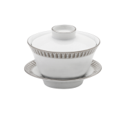 Haviland Plumes Platinum Chinese Teacup And Saucer