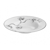 Black Orchid Rimmed Bowl
