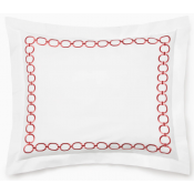 Sferra Catena White/Persimmon Continental Sham 26X26