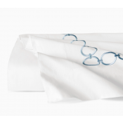 SFERRA Catena White/Sea Full/Queen Flat Sheet 96X114