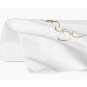 SFERRA Catena White/Sand Full/Queen Flat Sheet 96X114