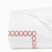 Sferra Catena White/Persimmon King Duvet Cover 106X92