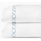 SFERRA Catena White/Sea Standard Pillow Case / Pair 22X33