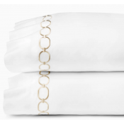 SFERRA Catena White/Sand Standard Pillow Case / Pair