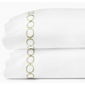 SFERRA Catena White/Willow Standard Pillow Case - Pair