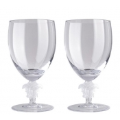Versace Medusa Lumiere 2 Clear Short Stem Water Goblet - Set 2