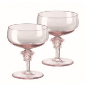 Versace Medusa Lumiere 2 Rose Saucer Champagne Short Stem - Set  2