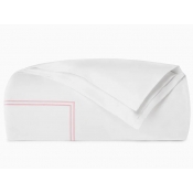 Sferra Grande Hotel White/Pink Full/Queen Duvet Cover 88X92