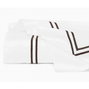 SFERRA Grande Hotel White/Mocha Full Queen Flat Sheet 96X114
