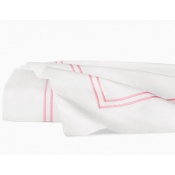 Sferra Grande Hotel White/Pink King Flat Sheet 114X114