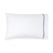 Sferra Grande Hotel White / Cornflower Blue King Pillowcase / Pair - 22 X 42