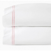 Sferra Grande Hotel White/Pink King Pillow Case 22X42 - Pair