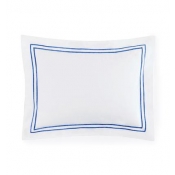 Sferra Grande Hotel White / Cornflower Blue King Sham - 21 X 36