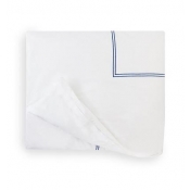 Sferra Grande Hotel White / Cornflower Blue Twin Duvet Cover - 68X86
