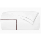 SFERRA Grande Hotel White/Mocha Twin Duvet Cover 68X86