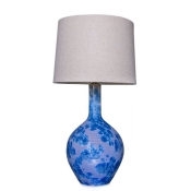Simon Pearce Crystalline Cobalt Warren Lamp