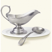Match Pewter Gravy Boat w/Gravy Spoon