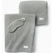 Sferra Celine Charcoal Travel Set w/ Eyemask + Throw
