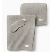 Sferra Celine Mushroom Travel Set  w/ Eyemask + Throw