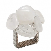 Kim Seybert Sea Stone White Napkin Ring - Set 4