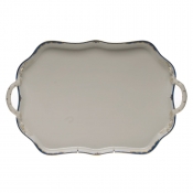 Herend Princess Victoria Blue Rectangulartray W /Branch Handles -18"