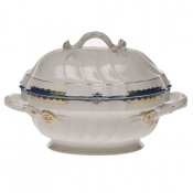 Herend Princess Victoria Blue Tureen With Branch - 2 Qt