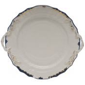 Herend Princess Victoria Blue Chop Plate W/Handles12"