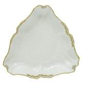 Herend Princess Victoria Gray Triangle Dish - 9.5"