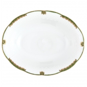 Herend Princess Victoria Dark Green Oval Vegetable Dish
