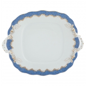 Herend Fishscale Blue Square Cake Plate