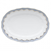 Herend Fishscale Light Blue Oval Platter - 15" x 11.5"