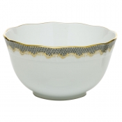 Herend Fishscale Gray Round Bowl - 7.5"