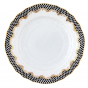 Herend Fish Scale Black Bread + Butter Plate - 6"