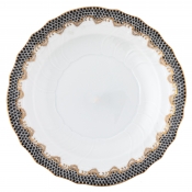 Herend Fish Scale Black Salad Plate - 7.5"