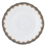Herend Fish Scale Black Dinner Plate - 10.5"